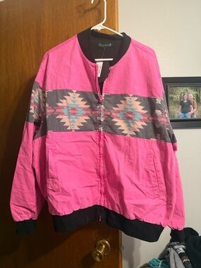 Pink Southwestern-Print Bomber Jacket - Unknown Brand